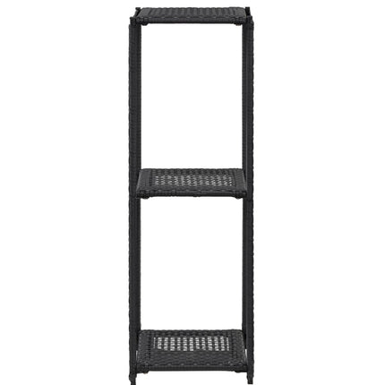 Storage Shelf Black 11.8"x11.8"x35.4" Poly Rattan