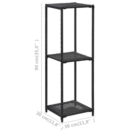 Storage Shelf Black 11.8"x11.8"x35.4" Poly Rattan