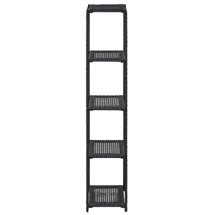 Storage Shelf Black 11.8"x11.8"x59.1" Poly Rattan
