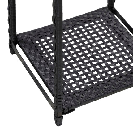 Storage Shelf Black 11.8"x11.8"x59.1" Poly Rattan