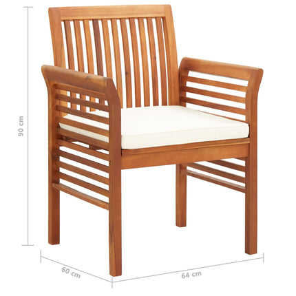 7 Piece Patio Dining Set with Cushions Solid Acacia Wood