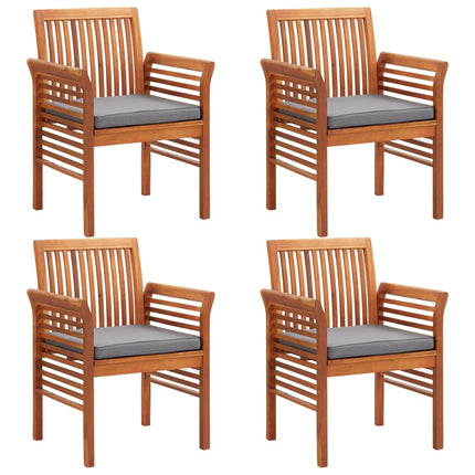 5 Piece Patio Dining Set with Cushions Solid Acacia Wood