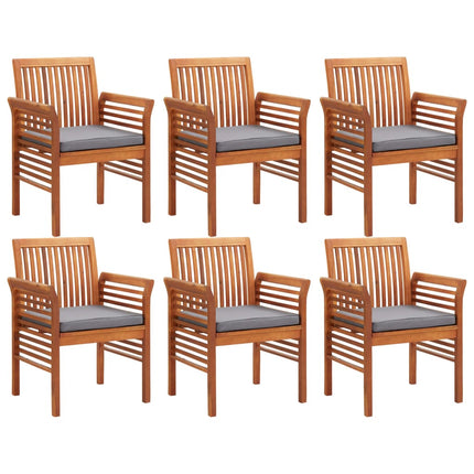 7 Piece Patio Dining Set with Cushions Solid Acacia Wood