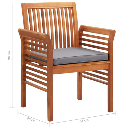 7 Piece Patio Dining Set with Cushions Solid Acacia Wood