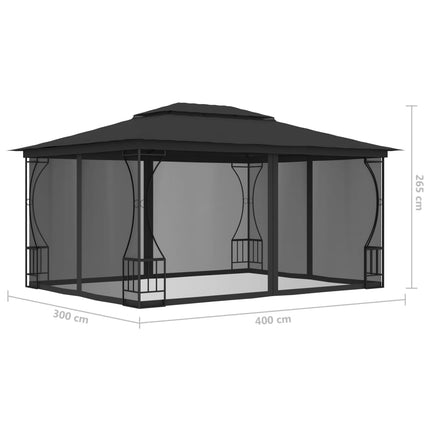 Gazebo with Nets 9.8'x13.1'x8.7'Anthracite