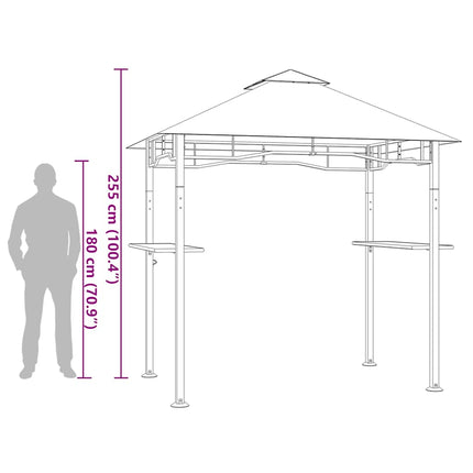 BBQ Gazebo 7.9'x4.9'x8.4'Anthracite Steel