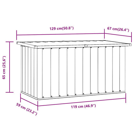 Patio Storage Box Gray 50.8"x26.4"x25.6