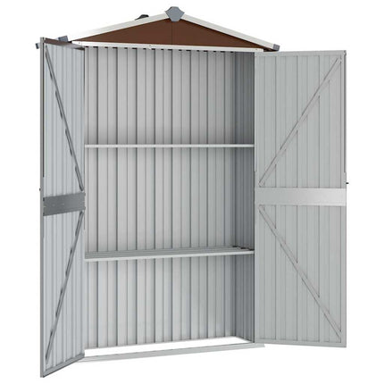 Garden Shed Brown 45.7"x17.7"x68.9" Galvanized Steel