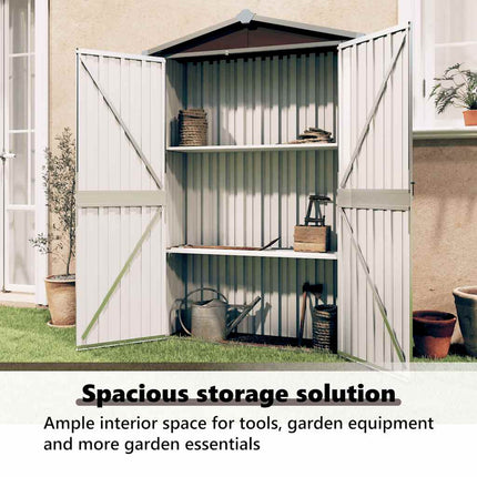 Garden Shed Brown 45.7"x17.7"x68.9" Galvanized Steel