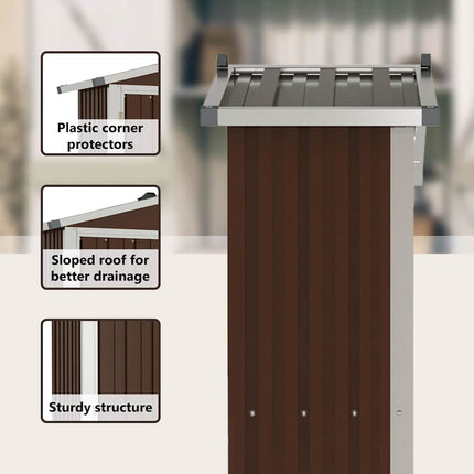 Garden Shed Brown 45.7"x17.7"x68.9" Galvanized Steel