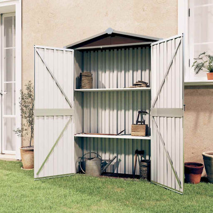 Garden Shed Brown 45.7"x17.7"x68.9" Galvanized Steel