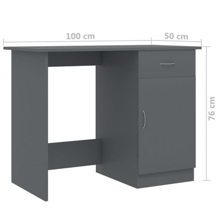Desk Gray 39.4"x19.7"x29.9" Engineered Wood