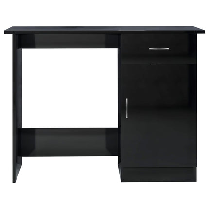 Desk High Gloss Black 39.4" x 19.7" x 29.9" Engineered Wood