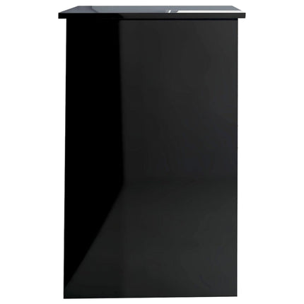Desk High Gloss Black 39.4" x 19.7" x 29.9" Engineered Wood