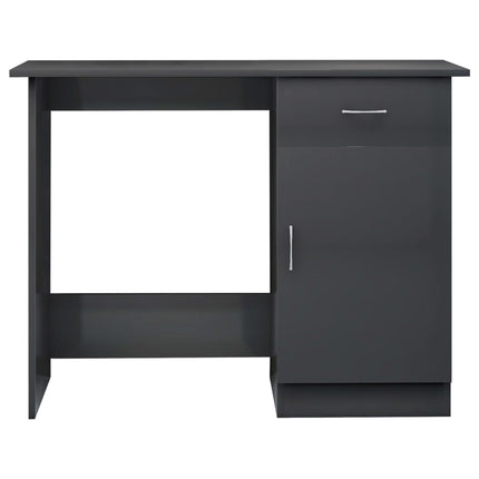 Desk High Gloss Gray 39.4" x 19.7" x 29.9" Engineered Wood