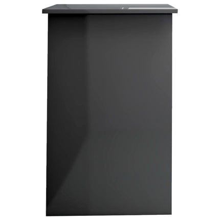 Desk High Gloss Gray 39.4" x 19.7" x 29.9" Engineered Wood