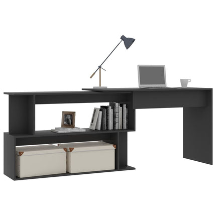 Corner Desk Gray 78.7"x19.7"x29.9" Engineered Wood