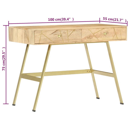 Writing Desk with Drawers 39.4"x21.7"x29.5" Solid Mango Wood