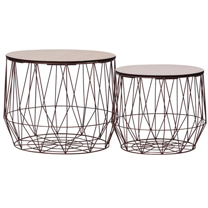 Coffee Table 2 pcs Copper