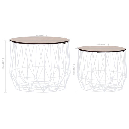Coffee Table 2 pcs White