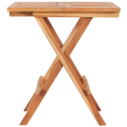 Folding Bistro Table 23.6"x23.6"x25.6" Solid Teak Wood
