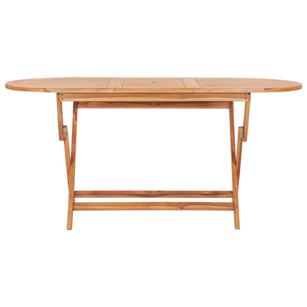 7 Piece Folding Patio Dining Set Solid Teak Wood