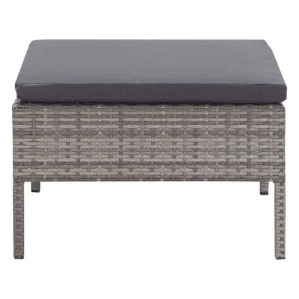 5 Piece Patio Sofa Set with Cushions Poly Rattan Gray