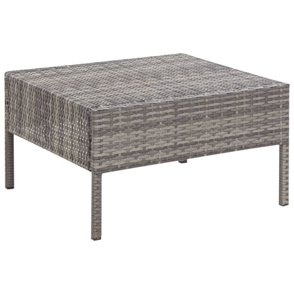 5 Piece Patio Sofa Set with Cushions Poly Rattan Gray