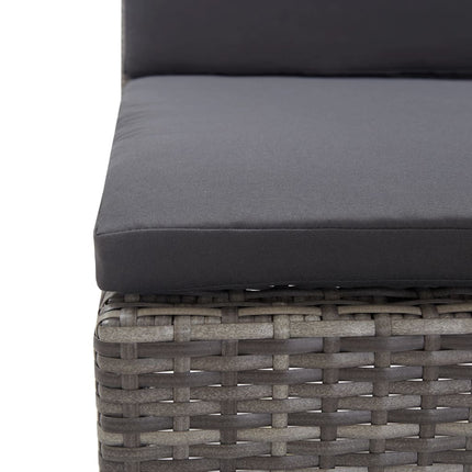 5 Piece Patio Sofa Set with Cushions Poly Rattan Gray
