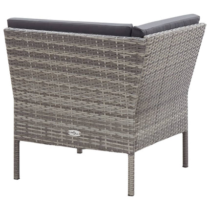 8 Piece Patio Lounge Set with Cushions Poly Rattan Gray