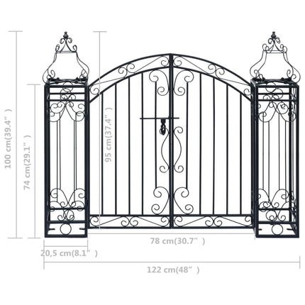 Ornamental Garden Gate Wrought Iron 48"x8.1"x39.4