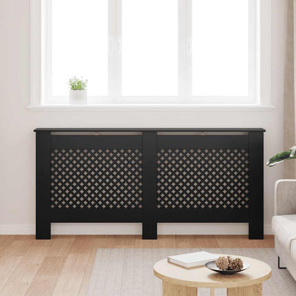 Radiator Cover Black 67.7"x7.5"x32.1" MDF