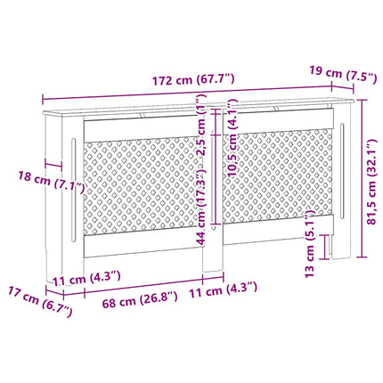 Radiator Cover 67.7"x7.5"x32.1" MDF