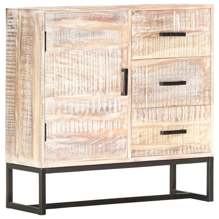 Sideboard White 28.7"x11.8"x29.5" Solid Acacia Wood