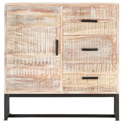 Sideboard White 28.7"x11.8"x29.5" Solid Acacia Wood