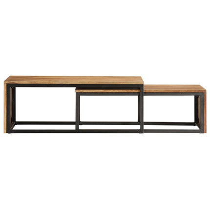 Nesting Tables 2 pcs Solid Acacia Wood