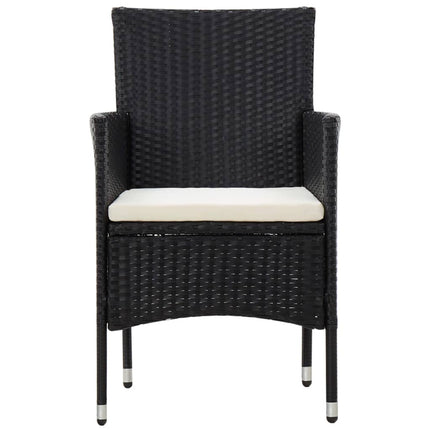 5 Piece Patio Lounge Set With Cushions Poly Rattan Black