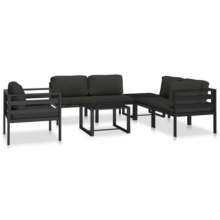 Sectional Middle Sofa with Cushions Aluminum Anthracite