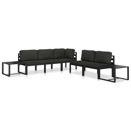 Sectional Middle Sofa with Cushions Aluminum Anthracite