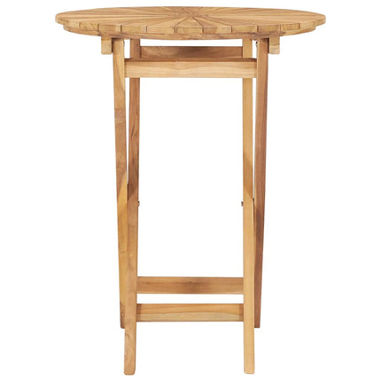 Folding Patio Table Ø 23.6" Solid Teak Wood