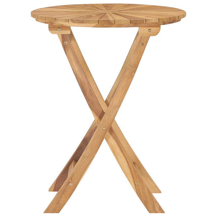 Folding Patio Table Ø 23.6" Solid Teak Wood