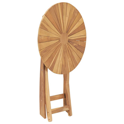 Folding Patio Table Ø 23.6" Solid Teak Wood