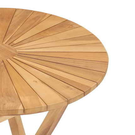 Folding Patio Table Ø 23.6" Solid Teak Wood