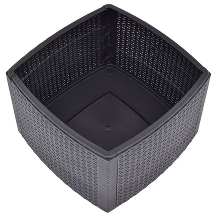 Side Table Mocha 21.3"x21.3"x14.4" Plastic