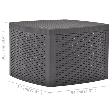Side Table Mocha 21.3"x21.3"x14.4" Plastic
