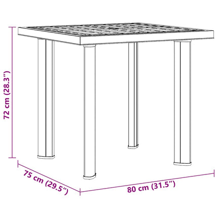 Patio Table Anthracite 31.5"x29.5"x28.3" Plastic