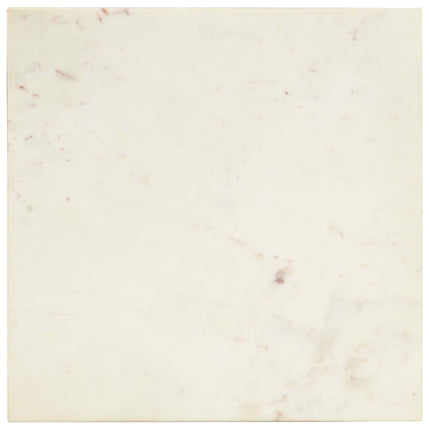 Coffee Table White 15.7"x15.7"x13.8" Real Stone with Marble Texture