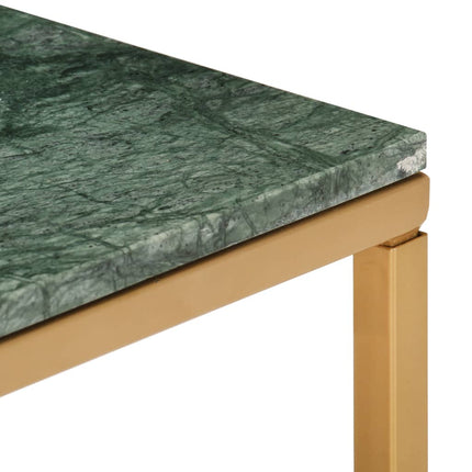 Coffee Table Green 15.7"x15.7"x13.8" Real Stone with Marble Texture