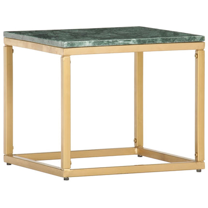 Coffee Table Green 15.7"x15.7"x13.8" Real Stone with Marble Texture