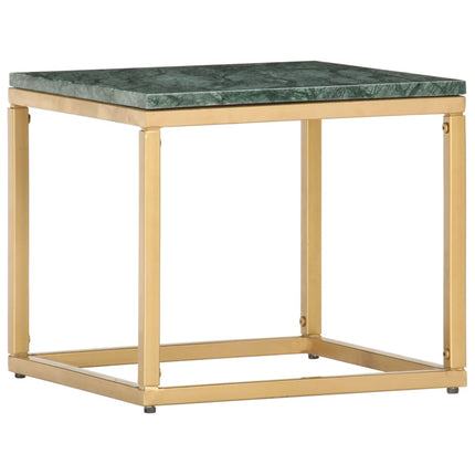 Coffee Table Green 15.7"x15.7"x13.8" Real Stone with Marble Texture